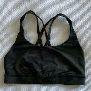Lululemon Green Camo Energy Sportsbra